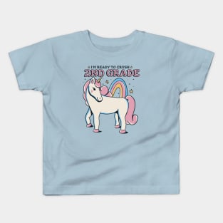 Ready to Crush 2nd Grade Cute Unicorn Back to School Second Grade Kids T-Shirt